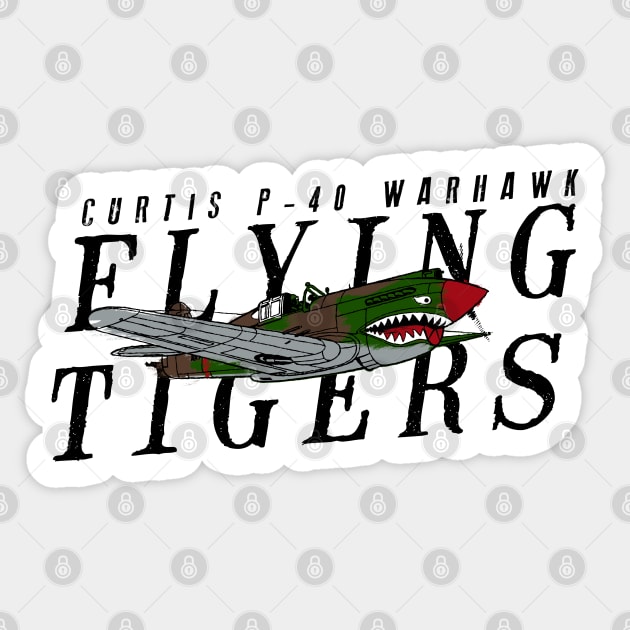 Curtis P40 Flying Tiger Sticker by J31Designs